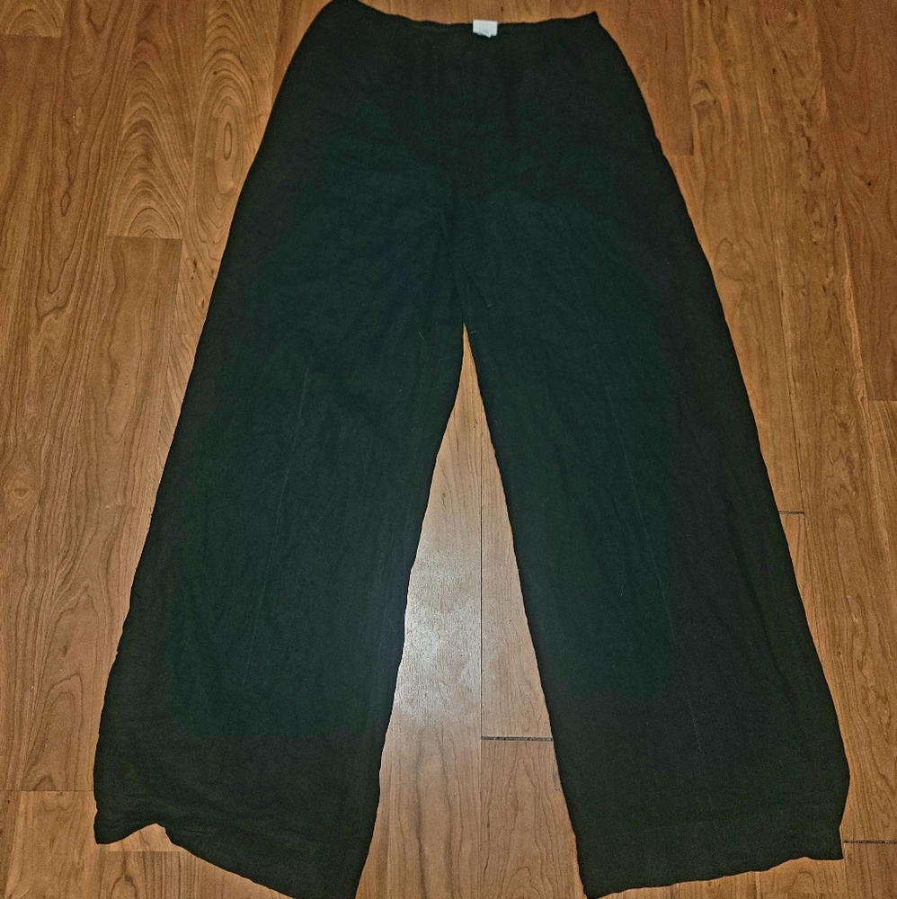 Black Cotton Wide Leg Pants - a new day - medium